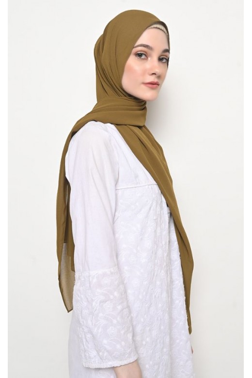 Pasmina Cerutti Baby Doll Jahit Tepi Olive
